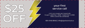 Aj's Electrical Service Call Coupon