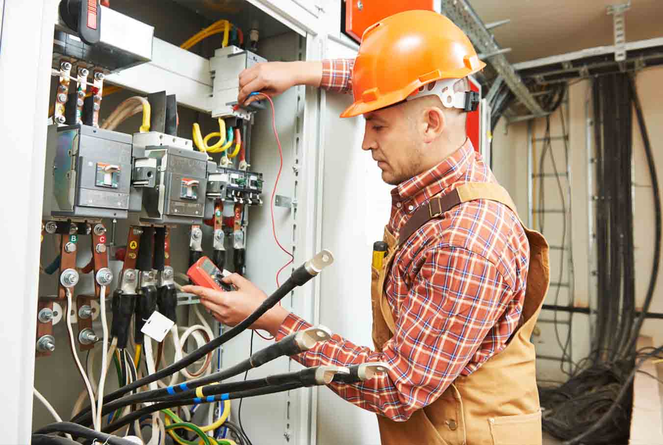 Commercial Electrician Working